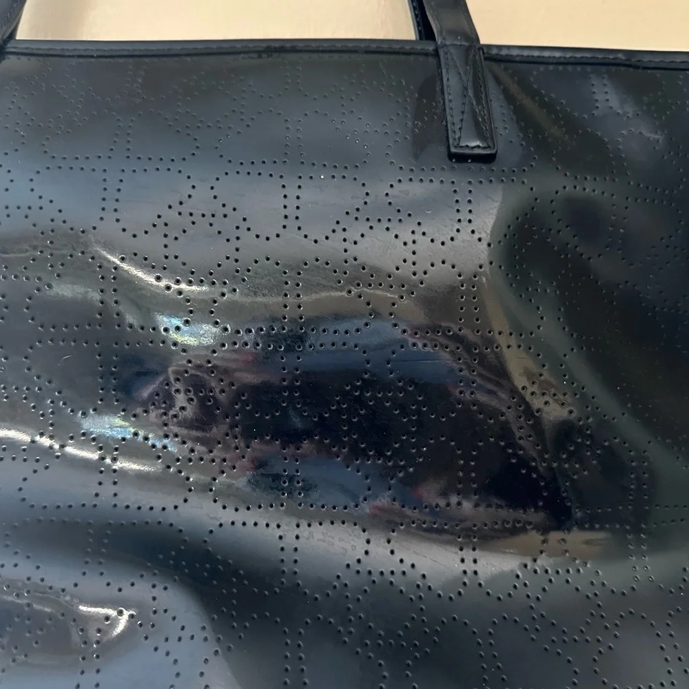 Kate Spade‎ Ladies Heart Pattern Black Patent Large Harmony Metro Tote